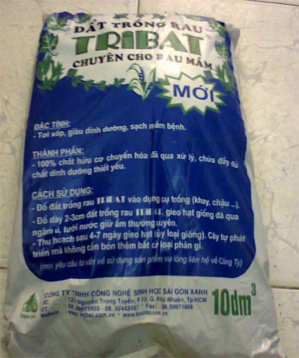 图片 Đất Tribat trồng rau mầm (túi 10dm3) 5kg
