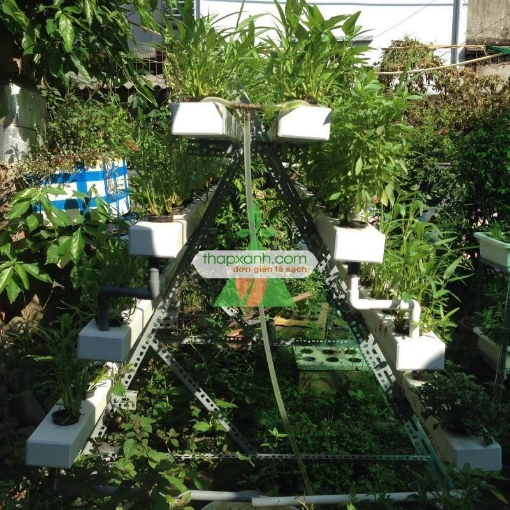 รูปภาพของ Giàn Thủy Canh Chữ A Ống Vuông (ThapxanhTCA-8-V)