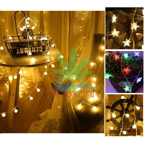 图片 Đèn trang trí  led nhấp nhánh hình sao, đèn trang trí led dây (10m)