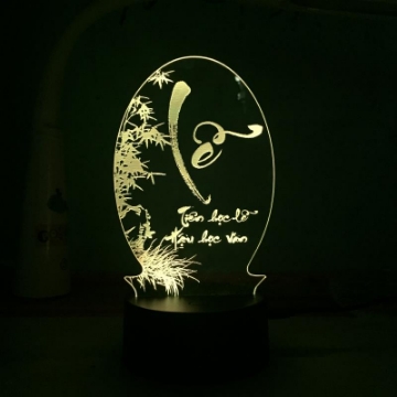 Ảnh của Đèn ngủ, đèn trang trí Led 3D, đèn thư pháp 7 màu