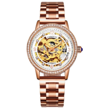 Ảnh của Đồng hồ Nữ Carotif F-1008L, Đồng hồ khảm đá, Đồng hồ cơ sang trọng, Đồng hồ lộ máy