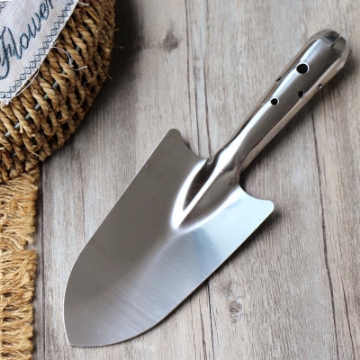 Ảnh của Xẻng làm vườn inox TXE-01, Xẻng thép trắng cẩm tay, Xẻng inoc cầm tay mini