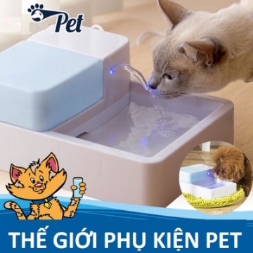 Ảnh của Khay uống nước cao cấp cho Pet (Chó, mèo) PFD-12, có đèn led, phun nước, lọc nước