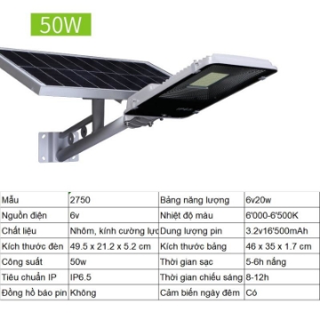 Ảnh của Đèn led năng lượng mặt trời MON-2750 50W, Đèn năng lượng mặt trời IP 65