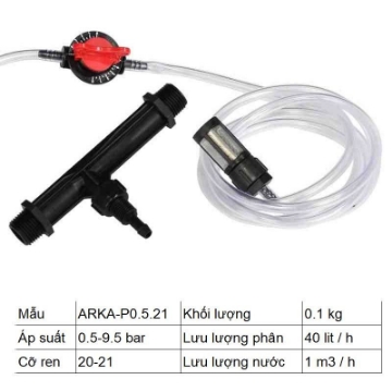 Ảnh của Bộ châm phân Venturi G1/2 Ren 21 (1/2 inch), Thiết bị châm bón phân tự động