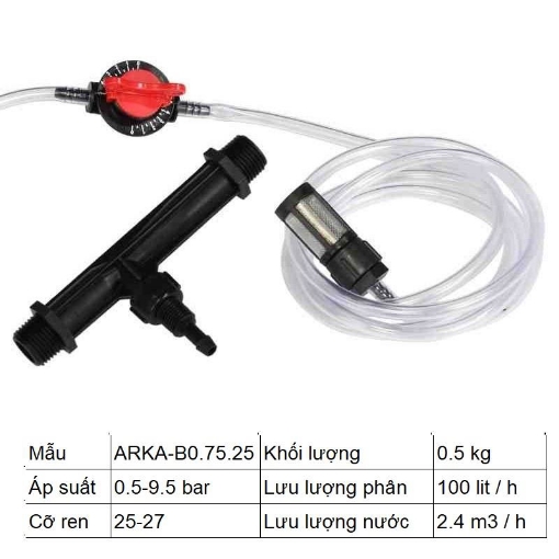 图片 Bộ châm phân Venturi G3/4 Ren 27 (3/4 inch), Thiết bị châm bón phân tự động