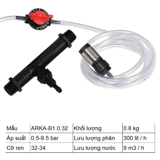 Gambar Bộ châm phân Venturi G1 Ren 34 (1 inch), Thiết bị châm bón phân tự động