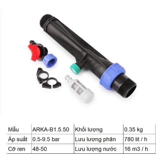 图片 Bộ châm phân Venturi G1.1/2 Ren 48-50 (1.5 inch), Thiết bị châm bón phân tự động