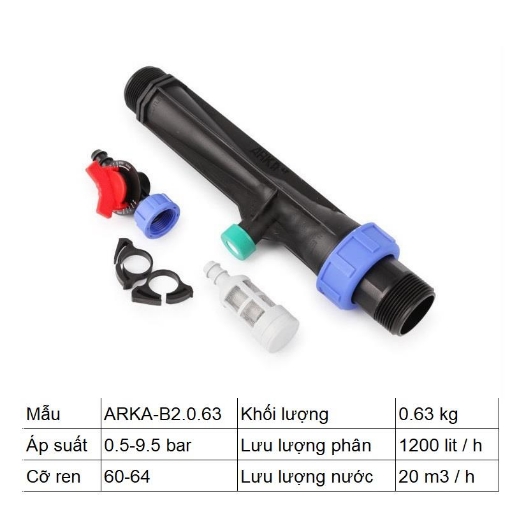 รูปภาพของ Bộ châm phân Venturi G2 Ren 60-63 (2 inch), Thiết bị châm bón phân tự động