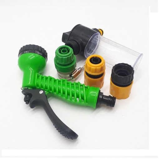 图片 Bộ vòi xịt nước tưới cây, Rửa xe BTN-5201, Bộ 3 món Vòi 7 in  1 kèm bình xà phòng 12-18 mm