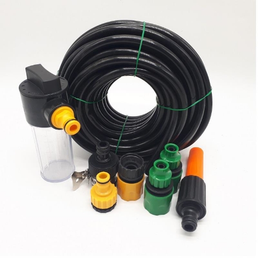 Gambar Bộ tưới cây, Rửa xe BTN-7200 nhựa thẳng kèm bình xà phòng + 15m Dây tưới