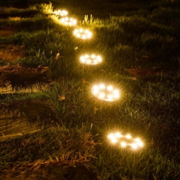 Ảnh của Đèn chiếu tiểu cảnh năng lượng mặt trời SBN-8 8 Leds, Đèn trang trí sân vườn Disk Light