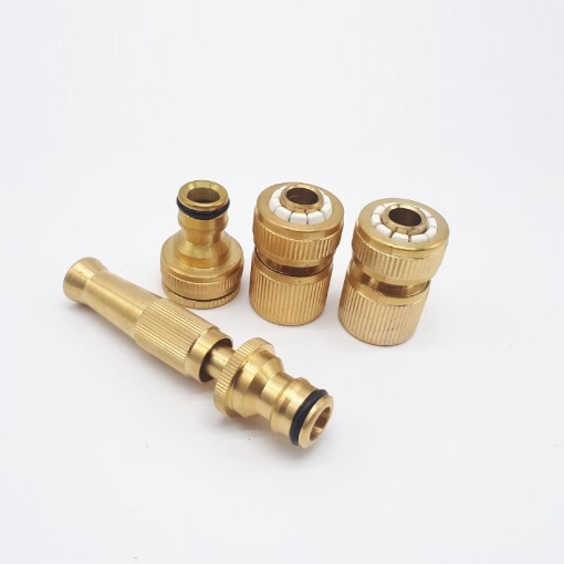 图片 Bộ phụ kiện tưới cây, Rửa xe 4 món đồng TAD-4110, Bộ vòi tưới cây bằng đồng VOI-6