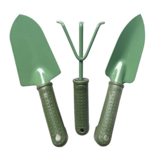 รูปภาพของ Bộ dụng cụ làm vườn 3 món thép xanh TXE-3SO, Bộ xẻng 3 món sơn tĩnh điện, Dụng cụ 3 trong 1