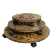 Picture of Giá để chậu hoa bằng gỗ TDG-30 cm, Kệ để chậu cây cảnh 4 bánh, Đế chậu cây có bánh xe lăn
