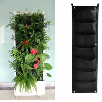 Ảnh của Túi trồng cây treo tường 7 túi, Túi treo đồ đa năng, Túi đựng đồ trang trí, Túi trồng hoa