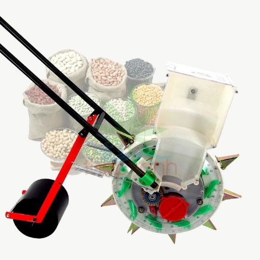 Ảnh của Máy gieo hạt tự động 7 răng, Máy gieo hạt 1 hàng bánh lăn rộng 23cm,  Máy gieo đậu phộng, Lạc