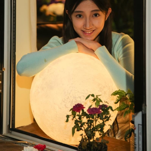 图片 Đèn ngủ mặt trăng ML3D-2007, Đèn mặt trăng 7 màu 20cm,  Đèn trang trí Moon Light 3D