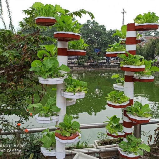 Picture of Thủy canh trụ đứng D50.TH 10 tầng 80 rọ, Trụ khí canh, Bộ tháp thủy canh, khí canh Tổ Ong