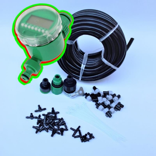 图片 Kit 16 Đầu béc phun sương 8lit + Van tưới hẹn giờ FUJIN TX-DIY-055, Tưới phun sương làm mát, tưới Lan tự lắp DIY