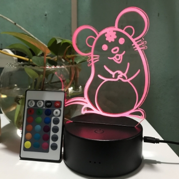 Ảnh của Đèn ngủ, Đèn trang trí Led 3D, Đèn ngủ 16 màu mini có điều khiển