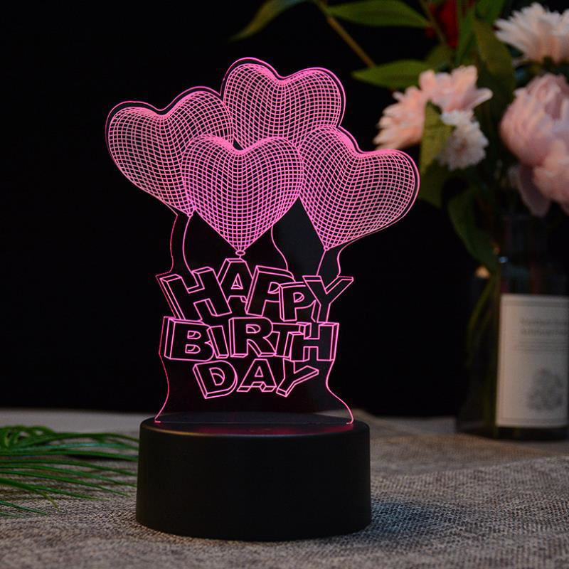 4 bóng bay trái tim (Happy bỉthday)