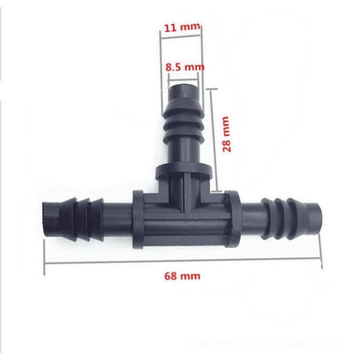รูปภาพของ Tê chia cho ống Φ811 912 mm TE812A, T chia 3 cho ống PE, LDPE, HDPE, PVC 8/11 9/12