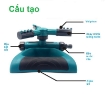 รูปภาพของ Đầu tưới 3 cánh xoay 360° T3C-CB.503 Kèm Bộ nối nhanh 811, Vòi phun Chân đế cánh bướm