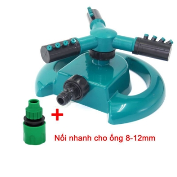 Ảnh của Đầu tưới 3 cánh xoay 360° T3C-MT.210 Kèm nối nhanh 812, Vòi phun xoay Chân đế hình mặt trăng