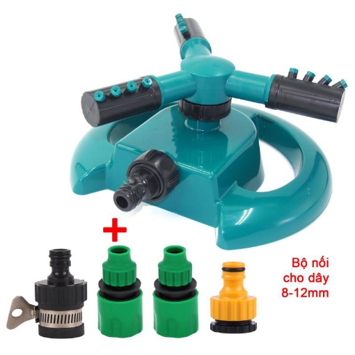 Ảnh của Đầu tưới 3 cánh xoay 360° T3C-MT.513 Kèm bộ nối nhanh 811, Vòi phun xoay Chân đế hình mặt trăng