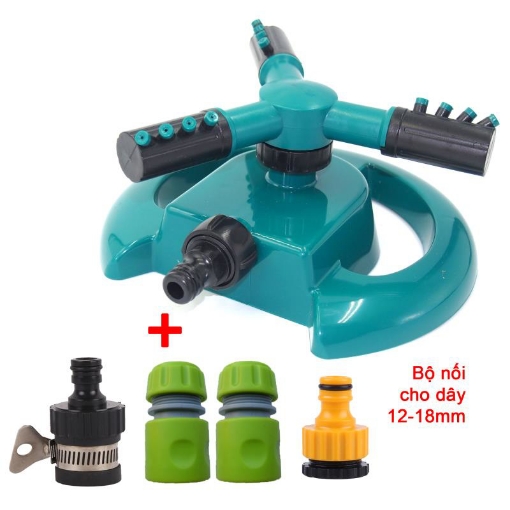 Gambar Đầu tưới 3 cánh xoay 360° T3C-MT.514 Kèm bộ nối nhanh 16, Vòi phun xoay Chân đế hình mặt trăng
