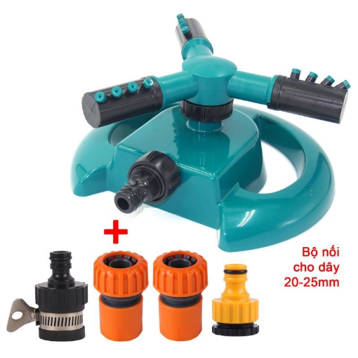 รูปภาพของ Đầu tưới 3 cánh xoay 360° T3C-MT.515 Kèm bộ nối nhanh 20, Vòi phun xoay Chân đế hình mặt trăng
