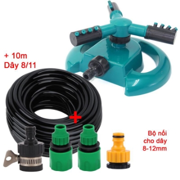 รูปภาพของ Đầu tưới 3 cánh xoay 360° T3C-MT.616 Kèm bộ nối nhanh, Dây 811, Vòi phun xoay Chân đế hình mặt trăng