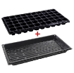 Ảnh của Vỉ nhựa ươm hạt giống kèm Khay chứa nước ươm cây 55*30*5.5 cm, Kit khay nhựa