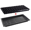 Ảnh của Vỉ nhựa ươm hạt giống kèm Khay chứa nước ươm cây 55*30*5.5 cm, Kit khay nhựa