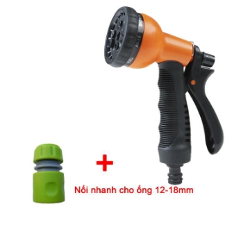 Ảnh của Vòi xịt nước tưới cây, rửa xe VPN-2032,  Vòi 8 trong 1  + Đầu nối nhanh 12-18 mm
