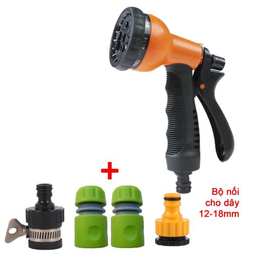 Ảnh của Bộ phụ kiện tưới cây, Rửa xe 8 chế độ VPN-5022, Bộ 5 món Vòi tưới cây 8 trong 1 Nối nhanh 12-16 mm