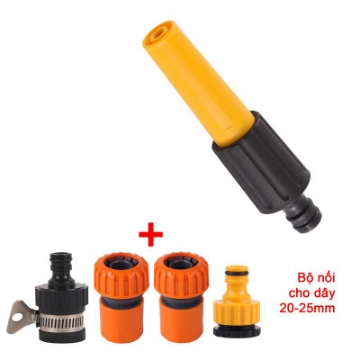 图片 Bộ phụ kiện tưới cây, Rửa xe 5 món VOI-N16.526, Vòi nhựa thằng + Bộ nối nhanh 20-25