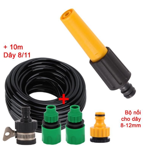 Gambar Bộ vòi xịt nước tưới cây, Rửa xe đa năng VOI-N16.628,  Bộ vòi thẳng 5 món + Dây 8-12 mm