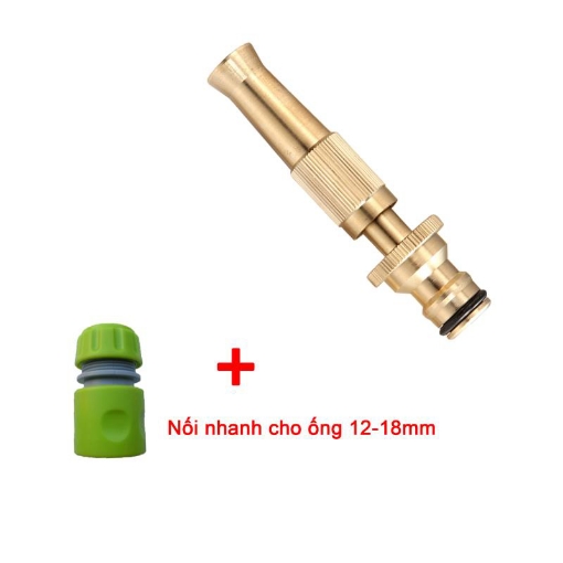 Ảnh của Vòi xịt nước tưới cây, rửa xe VPD-2033,  Vòi đồng VOI-6  + Đầu nối nhanh 12-16 mm