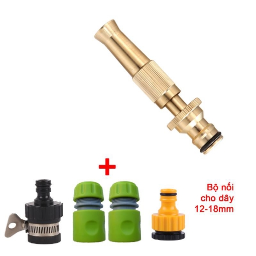 Ảnh của Bộ phụ kiện tưới cây, Rửa xe 5 món VPD-5023, Vòi tưới cây đồng VOI-6 + Bộ nối nhanh 12-18 mm