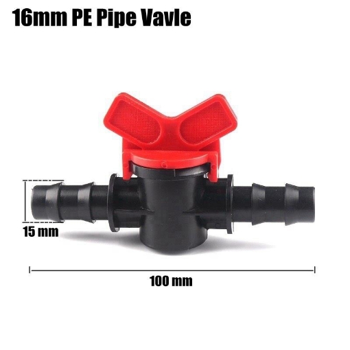 Gambar Van khóa TM-16A 2 đầu gân cho ống Φ16 mm, Van khóa ống PE LDPE HDPE PVC