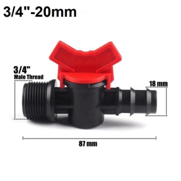 Ảnh của Khởi thủy Van khóa TM-20C Ren 27 ra ống Φ20 mm, Van khóa dây PE LDPE HDPE PVC 3/4"-20 mm