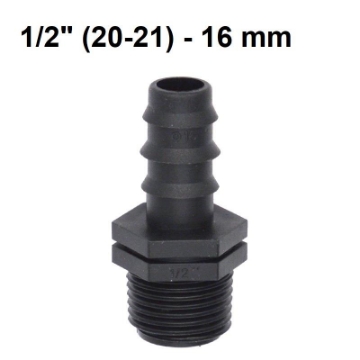 Ảnh của Khởi thủy TKR-1216 Ren 21 ra ống Φ16 mm, Khởi thủy cho dây PVC PE HDPE LDPE