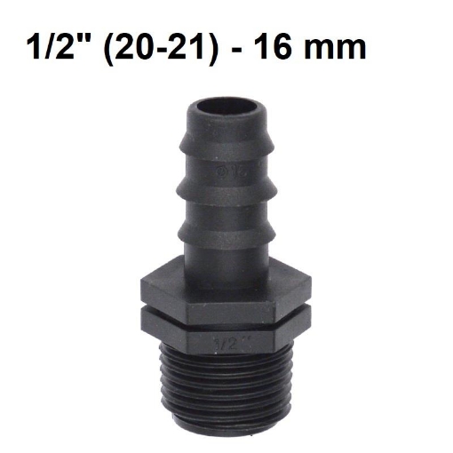 Picture of Khởi thủy TKR-1216 Ren 21 ra ống Φ16 mm, Khởi thủy cho dây PVC PE HDPE LDPE