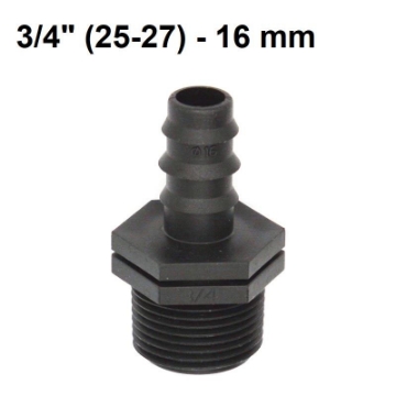 Ảnh của Khởi thủy TKR-3416 Ren 27 ra ống Φ16 mm, Khởi thủy cho dây PVC PE HDPE LDPE