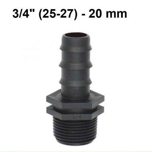 รูปภาพของ Khởi thủy TKR-3420 Ren 27 ra ống Φ20 mm, Khởi thủy cho dây PVC PE HDPE LDPE