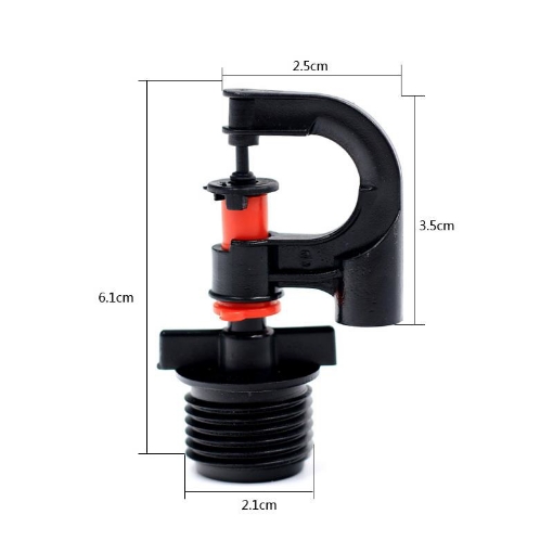 Ảnh của Đầu tưới xoay phun mưa trơn 6 mm TM-203, Béc tưới xòe 360° Kèm phụ kiện nối