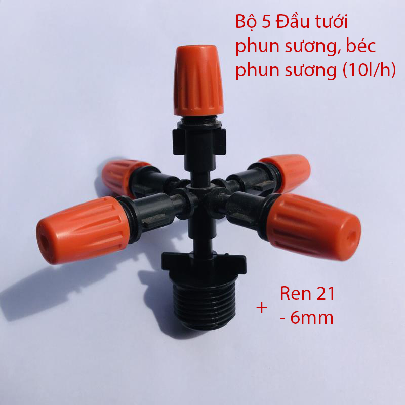 Bộ 5 đầu phun sương Ren 21 [+9.700đ]