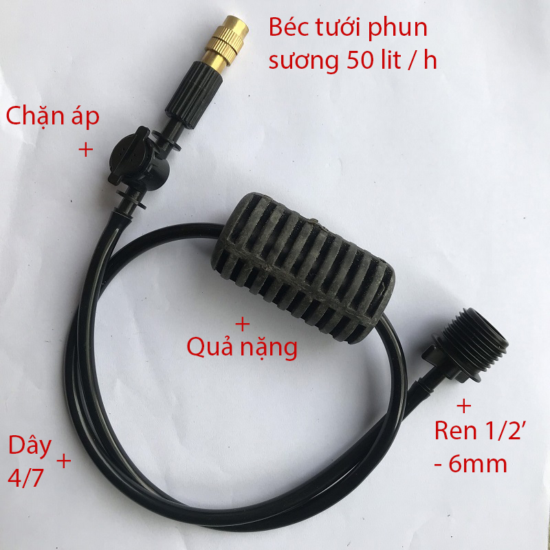 Tưới treo 1 Đầu tưới phun sương 50L/h, ren 21 [+7.600đ]